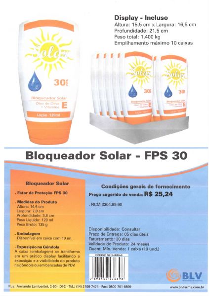 Bloqueador Solar Fator 30